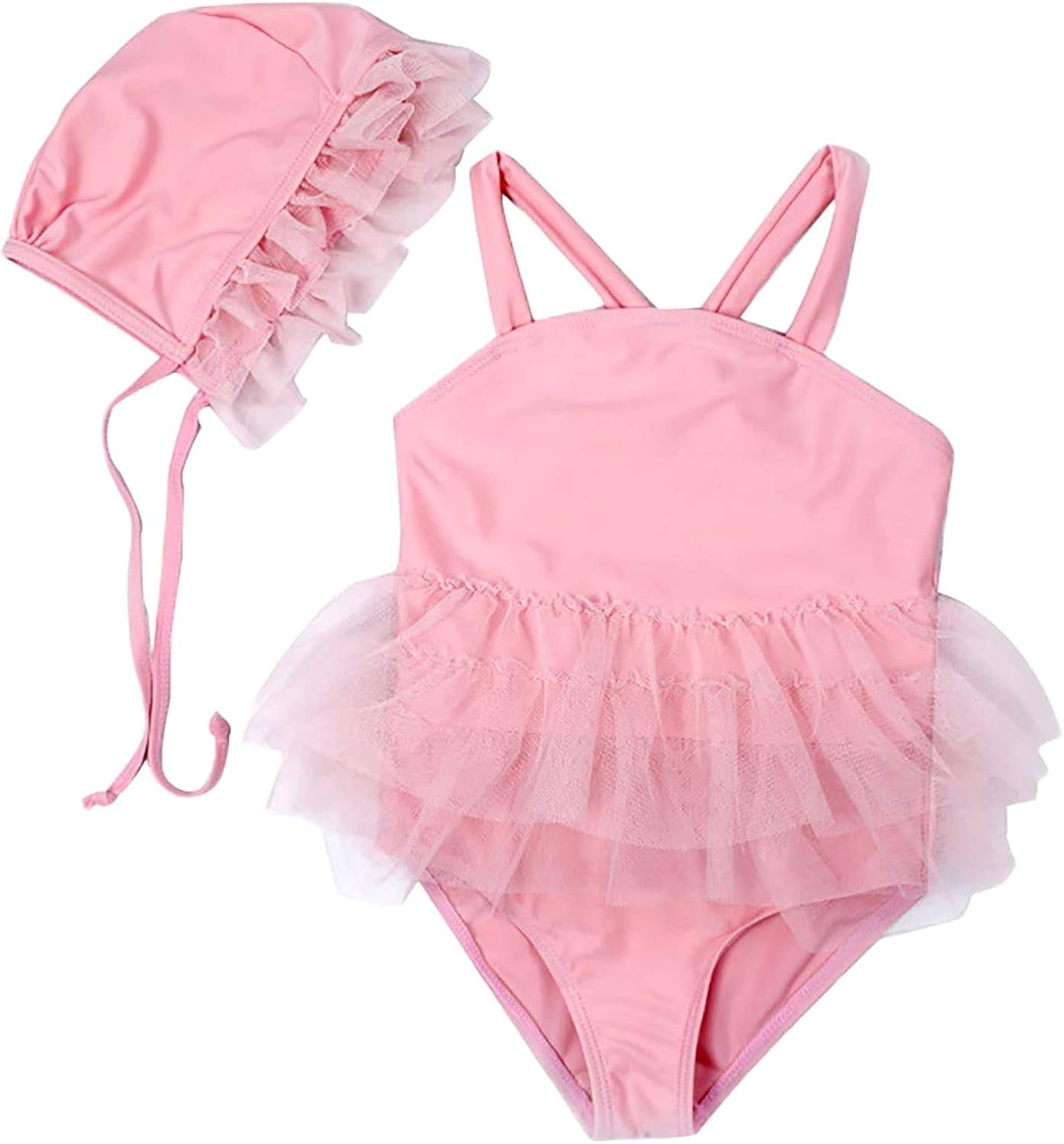 Kids Baby Girls Pink OnePiece Swimsuits Kids Backless Bathing Suit