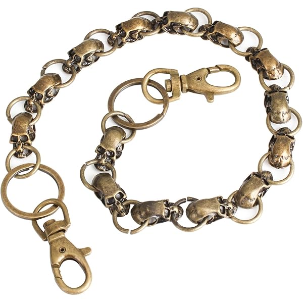Amazon.com: Solid Brass Gold Wallet Chain Men Biker Trucker