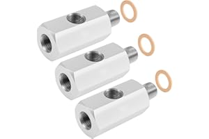 KHZSPP 1/8'' Npt Oil Pressure Sensor Tee Adapter, 1/8 Bspt Male to Npt Female with Side Port, Stainless Steel Hydraulic Oil P