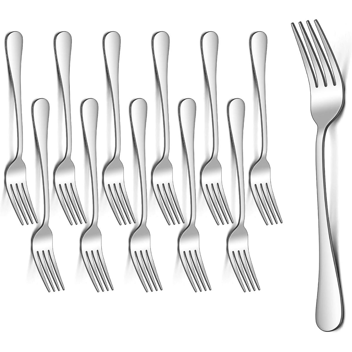 YIAGUN Dinner Fork, Stainless Steel 20.5cm Forks, Cake Forks, Table Forks,Dessert Forks, Easy to Clean, Dishwasher Safe（12 Pieces）