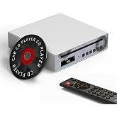 SMSL PL100PRO HiFi CD Player for Home, 2 x CS43131 Chip MQA Decoding CD Transport Players for Car, Preamplifier with RCA/XLR Balanced/3.5mm/4.4 mm Headphone/Optical/Coaxial Digital Output, Silver