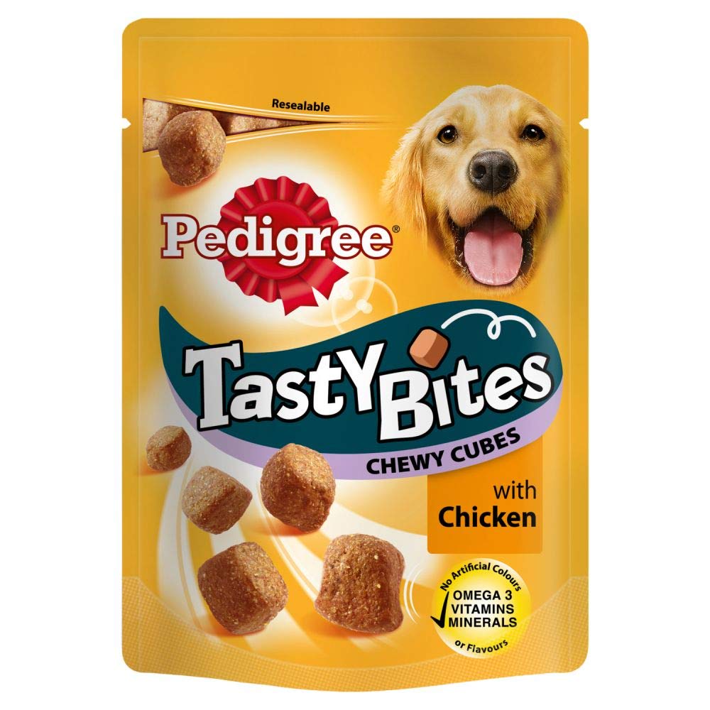 PET-86828 Pedigree Tasty Bites Chewy Cubes with Chicken (130g) 8 Pack