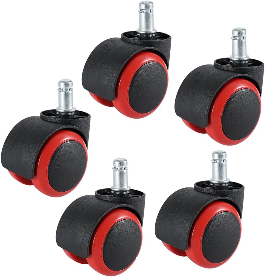 DICASAL Compatible Premium Office Chair Caster Wheel Universal Standard Size 11mm Stem Diameter X 22mm Stem Length 2 inch / 50mm Caster Wheel PU Material Perfect Replacement for All Floors