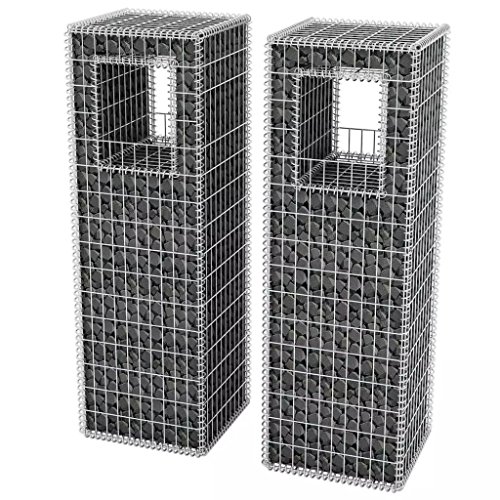 Nishore 2 Pcs Gabionen Hochbeet aus Stahl 50x50x160 cm Hohe Belastbarkeit – Bild 3