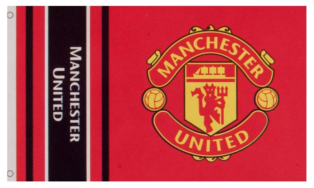 Manchester United Football Club Official Striped Large Flag Big Crest Game Fan Banner