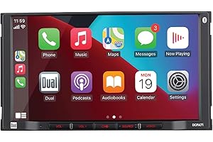 Dual Electronics DCPA71 7-inch Certified Apple Carplay Android Auto | Double DIN Touchscreen Car Stereo Radio | Bluetooth Hands Free Calling & Music Streaming | Backup Camera Input