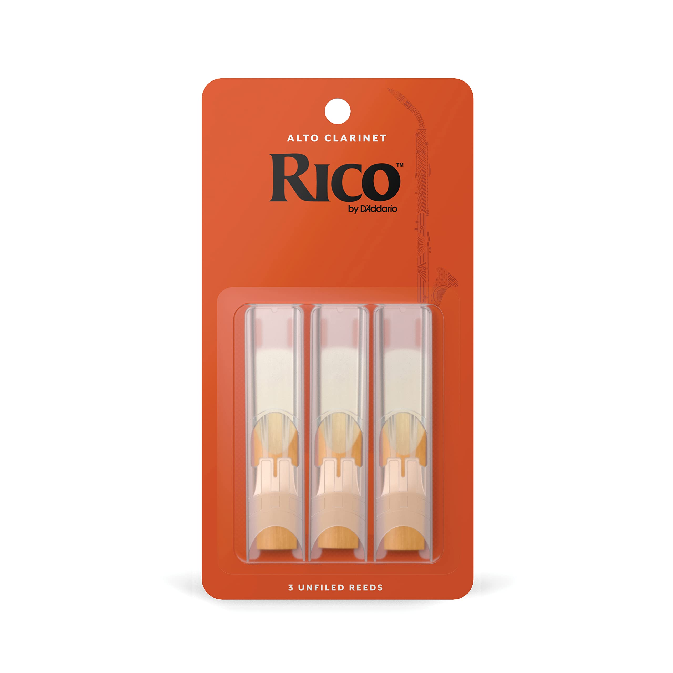 D’Addario Woodwinds - Rico Alto Clarinet Reeds - Reeds for Clarinet - Crafted for Beginners, Students, Educators - Strength 3.0, Pack of 3