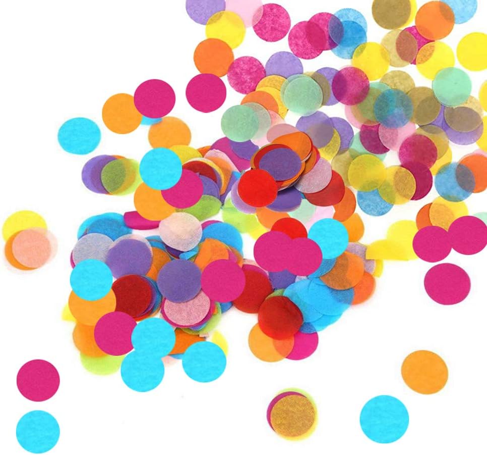 Huture Colorful Confetti Round Tissue Paper Dot Confetti Hand Throwing Confetti Circle Confetti Foil Sequins for Birthday Party Supplies Wedding Festival Table Decorations DIY Craft Tool 30g/1.1Oz