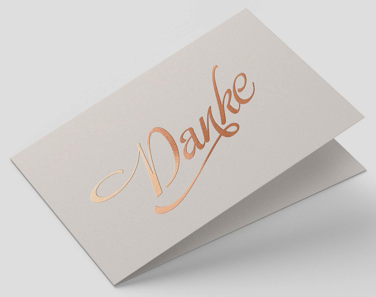 Folding Cards and envelopes: Thank You Cards with hot foil Rose Gold, Taupe, 165 x 115 mm, Stylish Thank You After Wedding - Image 3