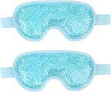 NEWGO Cooling Eye Mask Gel Hot Cold Therapy 2 Pack Light Blue