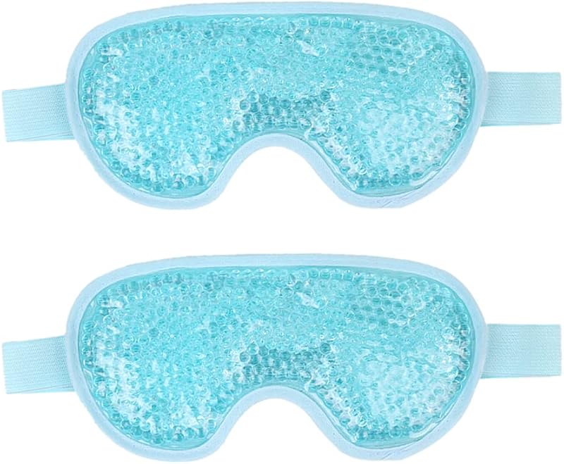 NEWGO Cooling Eye Mask Gel Hot Cold Therapy 2 Pack Light Blue