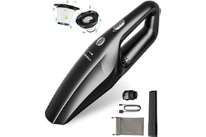 TEMOLA Handheld Vacuum Cleaner Cordless, Portable Car Vacuum Cleaner Rechargeable with HEPA Filter, Mini Hand Held Car Interior Vacuum Cleaning Accessories Detailing Kit Essentials for Women Men