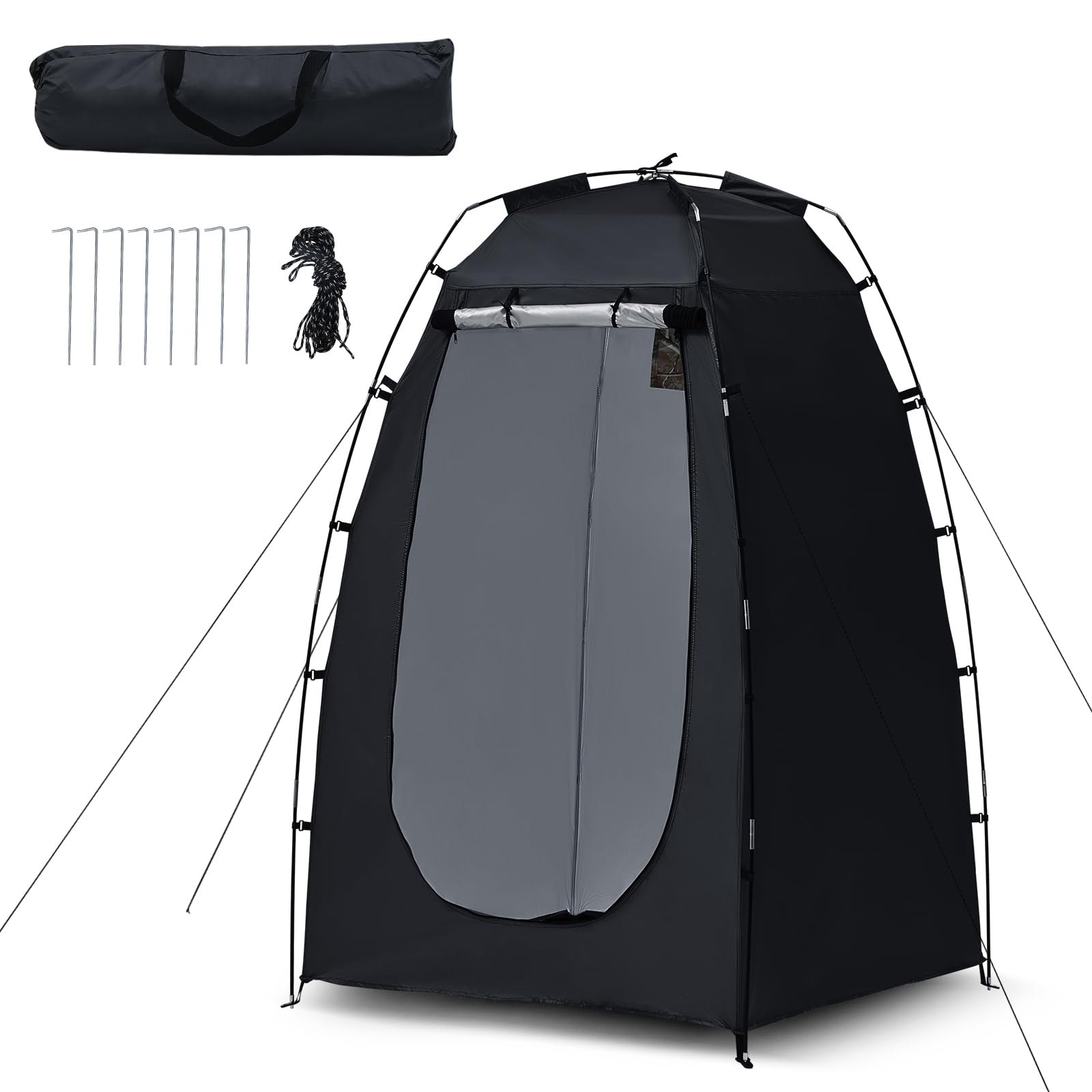 LEMROE Beach Changing Tent Waterproof Portable Privacy Toilet Tent for Outdoor Shower Dressing Sunshade Easy Setup Fishing Sun Shelter for Camping Backpack Travelling (black)