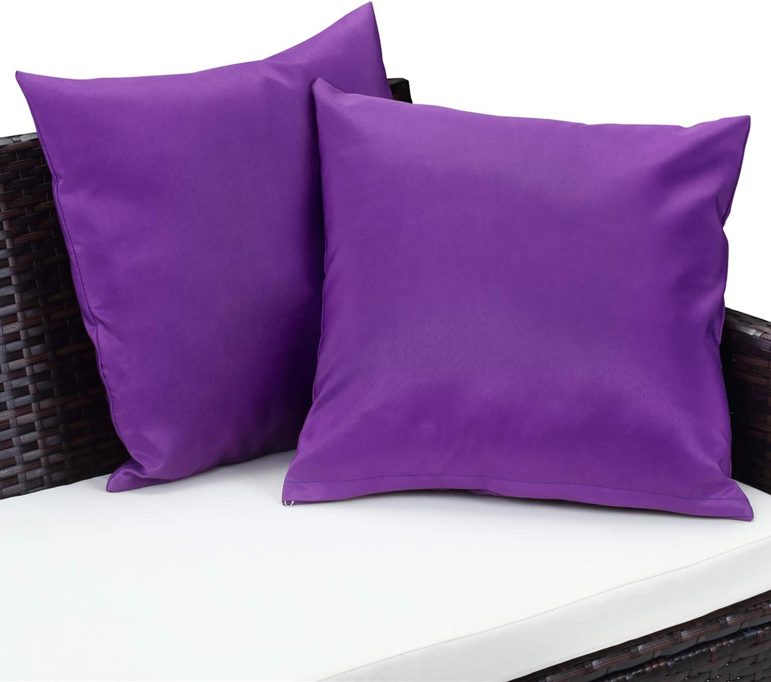 PROHIKER Set of 2 Decorative Sqaure Polyester Throw Pillow for Patio Conversation Sofa Set, 20X20IN Purple: Home & Kitchen