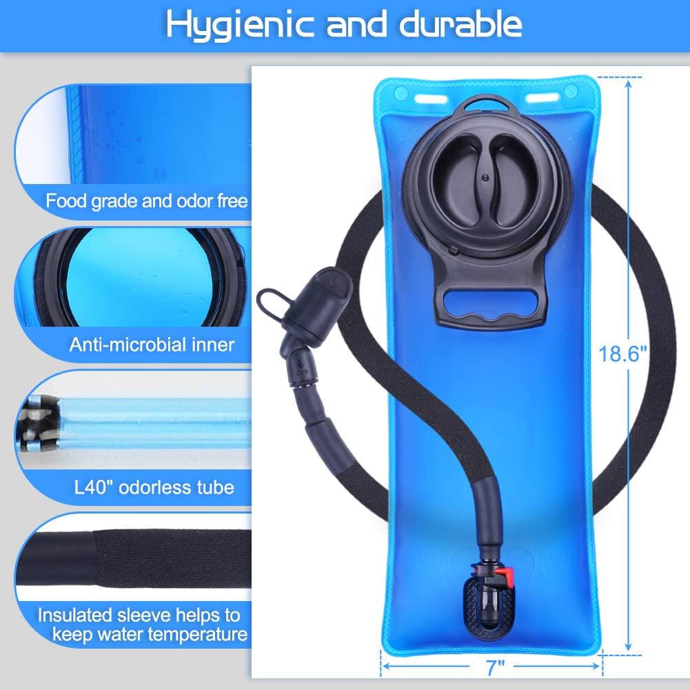 3L Hydration Bladder 3 Liter 100oz Water Bladder Hydration Reservoir Leakproof Water Storage Bladder Bag with Insulated Sleeve, Bladder Replacement for Backpacks for Hiking Camping Running Cycling : Sports & Outdoors