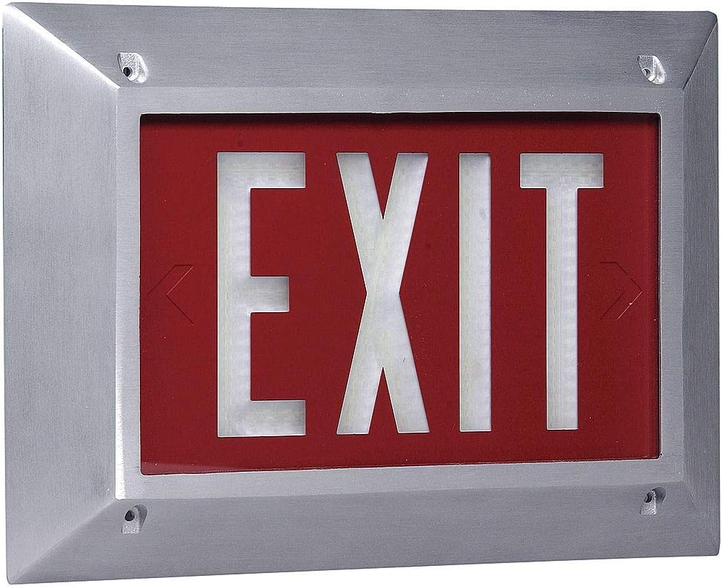 Isolite - 2040-70-10-R - 1 Face Self-Luminous Exit Sign, Red Background Color, White Frame Color, 10 yr. Life Expectancy