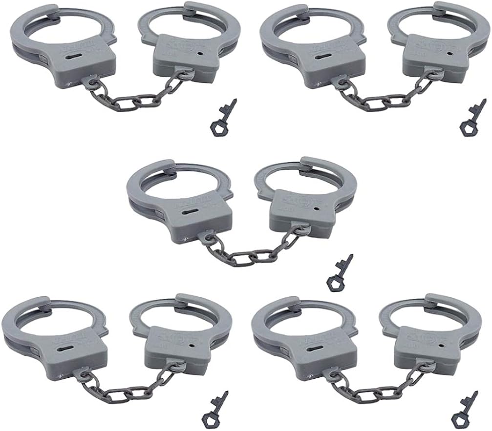 TOYANDONA 1 Set of 5Pcs Kids Handcuffs Plastic Handcuffs with Keys
