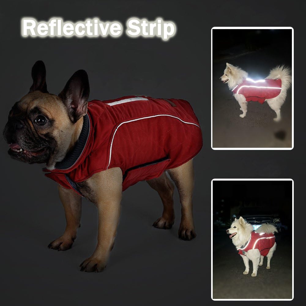 TFENG Reflektierend Hundejacke für Hunde Hundemantel Warm gepolstert