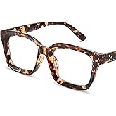 IBOANN Oversized Blue Light Glasses for Woman, Funky Fashion Glasses With Preppy Look, Reduce Screen Fatigue Computer Glasses