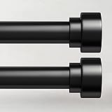 Curtain Rods for Windows 66 to 120, 1 Inch Black