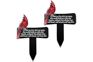 KOMVZYL 2 Pack Cardinals Memorial Gift Cardinals Decoration Cardinals Grave Markers for Cemetery Memorial Stakes Metal Sympathy Stakes Memorial Gift for Garden Yard, 11.8 x 7.87 Inch