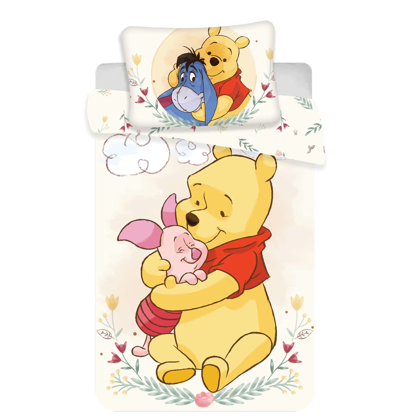 Winnie the Pooh, Baby Bed Duvet Cover Set, Cotton, 100 x 135 cm