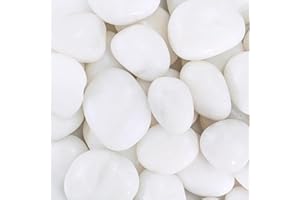GreenVibe Large Pebbles for Plants, 5lbs White Pebbles 2-3 Inch Decorative River Rocks for Indoor Planters, High Polished Stones for Vase Filler Fish Tank Landscaping Garden