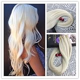 Moresoo 16 inch 50g/20pcs Seamless Skin Weft Tape In Hair Extensions Platinum Blonde Color #60 100% Straight Unprocessed Virgin Remy Human Hair