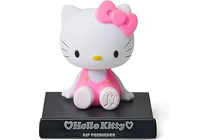 PARTY BUZZ Cute Anime Cat Auto Dashboard Decoration, Self-Sticking Bobble Head Car Decorations Accessories, for Car Interior Home Office Decoration Creative Gift (Pink)