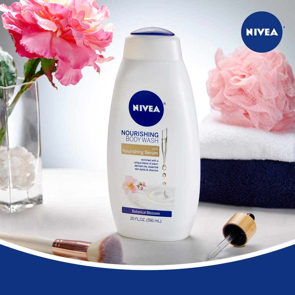 NIVEA Nourishing Botanical Blossom Body Wash - with Nourishing Serum - 20 Fl. Oz. Bottle : Beauty