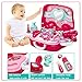 BonnieSun 19pcs Little Girls Pretend Makeup Set Cosmetic Beauty Salon Toy Pretend Dress-up Kit for Toddlers Kids With Mirror