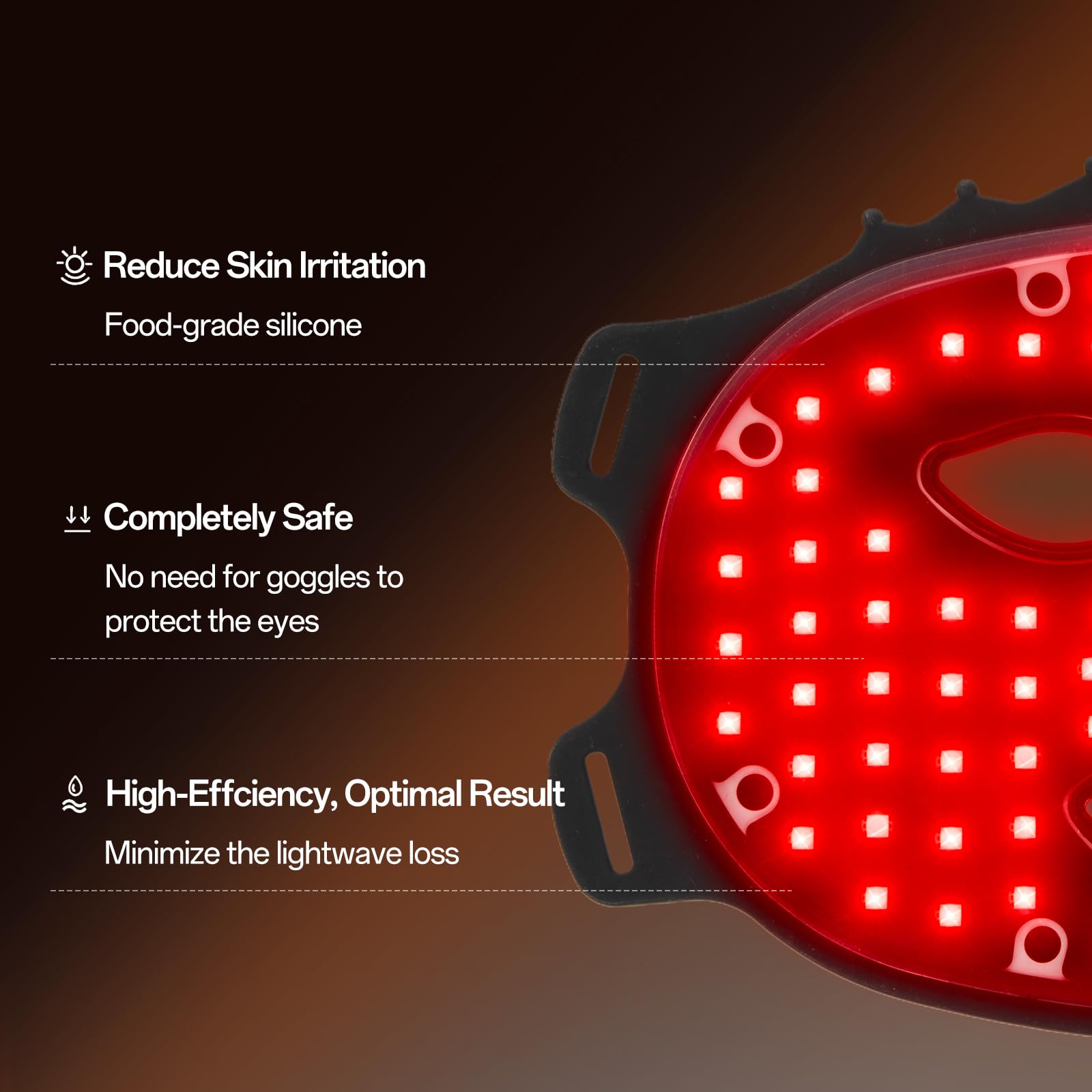 SUERBEATY Red Light Mask - 7 Colors Red Light Mask for Face, Facial Skin Care Mask at Home, Cordless, Ergonomic Design and Rechargeable for Home - Black