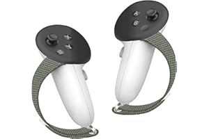 VAWVVA Controller Grips Cover for Meta Quest 3S & 3 - VR Controllers Accessories for Oculus with Adjustable Knuckle Straps, Non-Slip, Fit for Official Charging Dock (Dark Green)