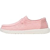 HEYDUDE Wendy Eyelet Lace Pale Pink Size 7, Women’s Shoes, Women’s Slip-on Loafers, Comfortable & Light-Weight