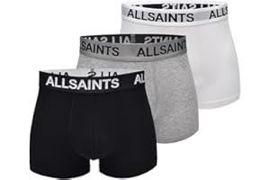 AllSaints mens Standard 3pk Organic Cotton Trunk (Contour Pouch)