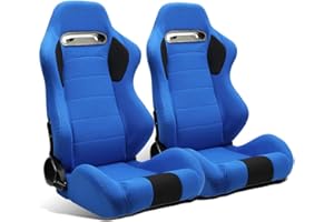 ModifyStreet 1 Pair Universal Blue Pineapple Seat Fabric Racing Seats