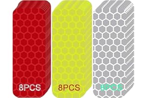Bilibunny 24Pcs Warning Reflective Stickers, Reflective Tape for Clothing Trailers Car Motorcycle Hat Helmet Bumper, Night Driving Safety Reminder Anti-Collision Reflectors Tape Outdoor Waterproof