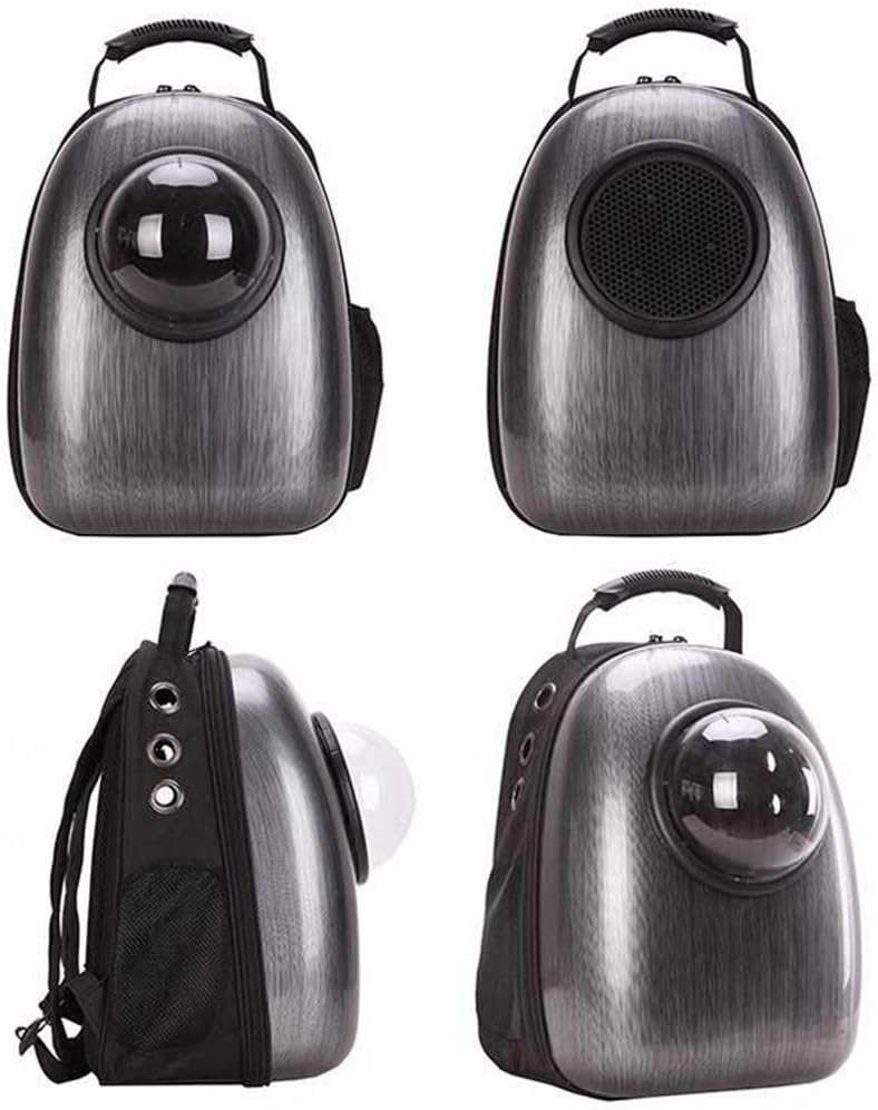 Breathable Astronaut Capsule Transparent Pet Dog Cat Backpack Carrier Travel Bag (Black)