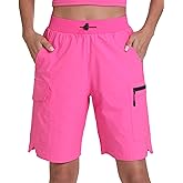 zsenoxaxi Women's Hiking Cargo Shorts Quick Dry Lightweight Shorts for Travel Athletic