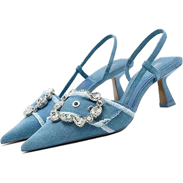 靴 Pointed Sling Back Mules Amazon.com | SAILING LU Women's Slingback Blocked Heels