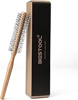BESTOOL Small Round Beard Brush for Short to Medium Hair Natural Finish view 1