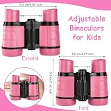 OSDUE Kids Telescope 4x30 Binoculars Pink Outdoor Educational Gift 3-12 view 2