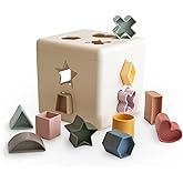 mushie Shape Sorting Box | Made in Denmark (10+ Months) | Made in Denmark, 12 Shapes, BPA-Free, Fine Motor Skills