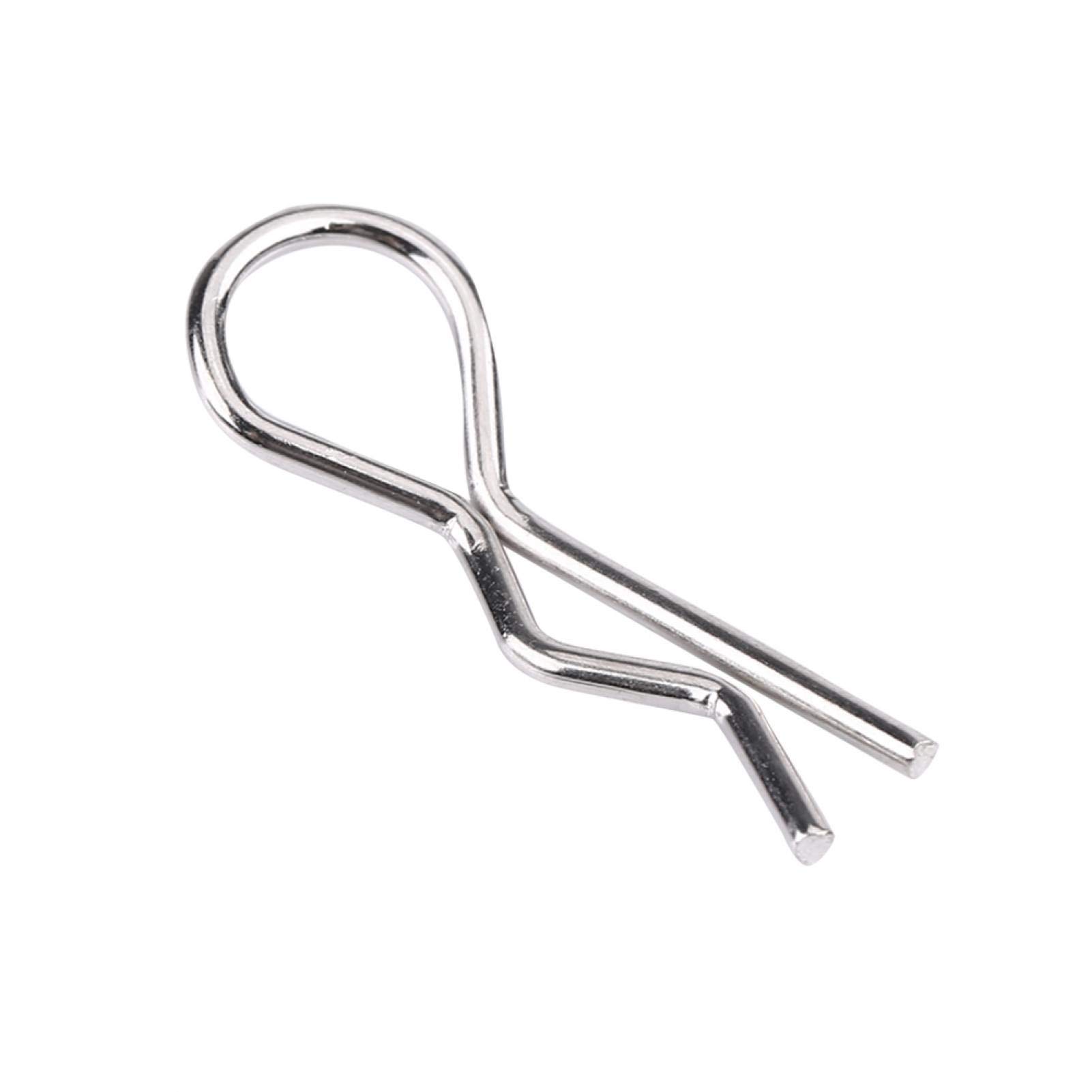 Bnineteenteam RC Car Body Clip Pins, Stainless Steel Clip Pins, 50-Piece Set for Remote Control Car Shell, Precision Fit for 1/10 Scale Cars, 1/12 Scale Cars, 1/16 Scale Cars.