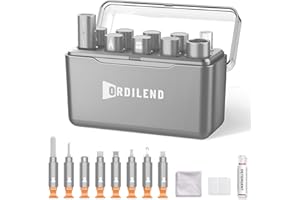 Ordilend for iPhone Cleaning Kit for Charging Port Cleaner, Multi-Tool iPhone Cleaner Repair Lightning Cable, Cell Phone Cleaning Kit for iPad, Connector, Speaker, Airpod with Storage Case, Grey