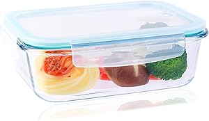 23OZ Glass Lunch Containers, Glass Storage Containers with Lids, Glass Meal Prep Containers Reusable for Office Workers Prepare Meals and Snacks