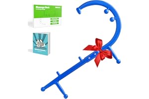 MELONSUN Trigger Point Massage Cane - Ergonomic Physical Therapy Hook Cane for Back and Neck - Full Body Deep Tissue Muscle Pain Relief - Lightweight, Portable & BPA-Free, Ideal Gift for Men & Women (Blue)