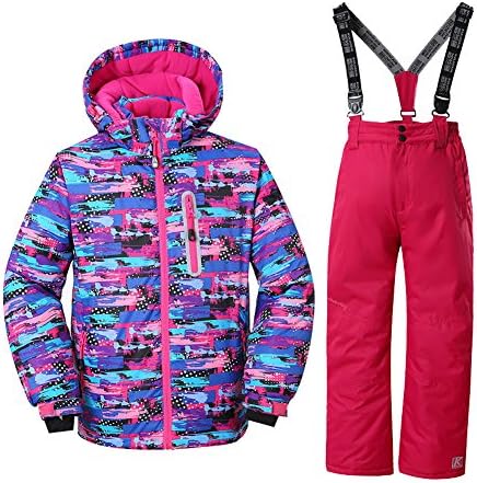 Girls Insulated Ski Jacket + Pants Windproof Waterproof Snowsuit (US 4 - US 16)