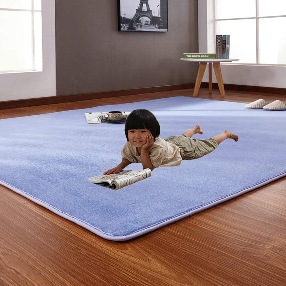 DelongKe Baby Child Girls Crawling Mat,Durable Rug Soft Carpet,Contemporary Area Rugs,Suitable for Bedroom Lounge Living Room, Etc,blue,180x200cm(71x79inch)