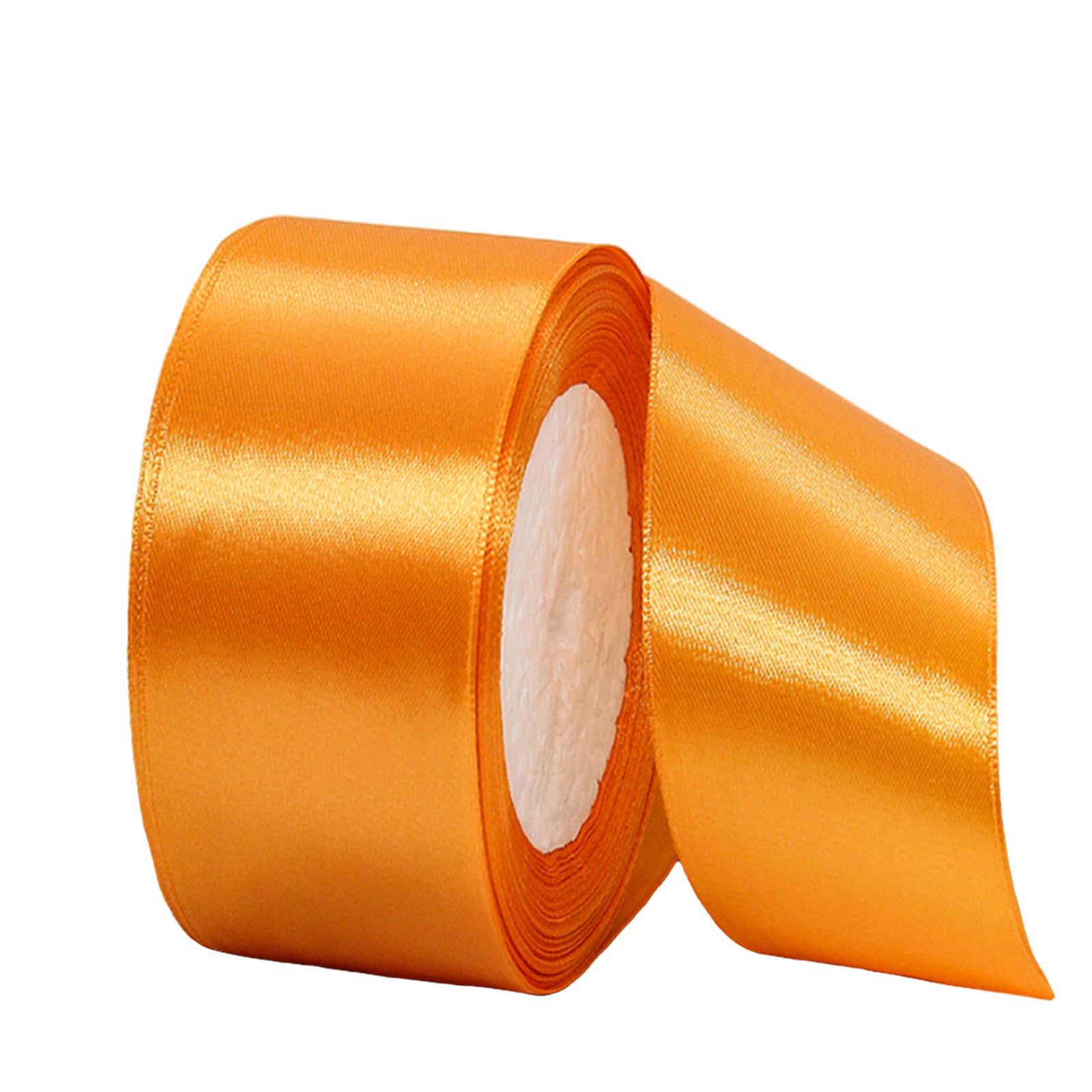 Wide Orange Satin Ribbon 40mm (1.5 Inch) for Gift Wrapping, Crafting, Halloween, Christmas, Wedding Car, Hair Bows, Bouquets, Cake Decorations - 22m Green Silk Thick